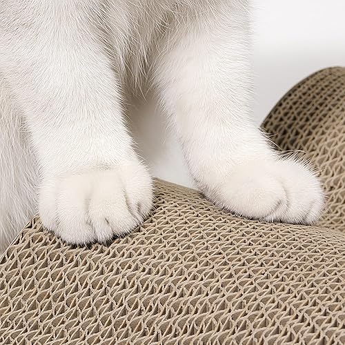 Miniatura 8 de Conlun - Rascador de cartón para gatos con diseño de texturas de arañazos de primera calidad, almohadilla de rascador reversible para gatos,