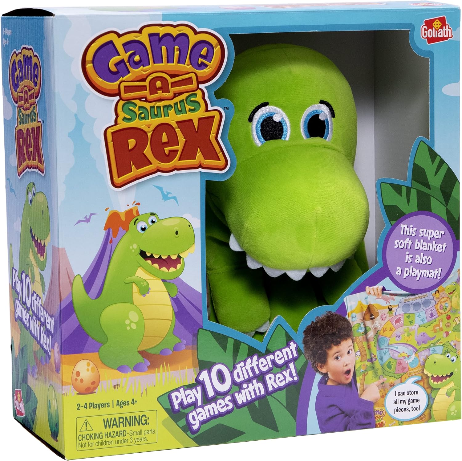 Game-A-Saurus Rex - Play 10 Different Games with Plush Dinosaur - Store Game Pieces Inside Rex by Goliath