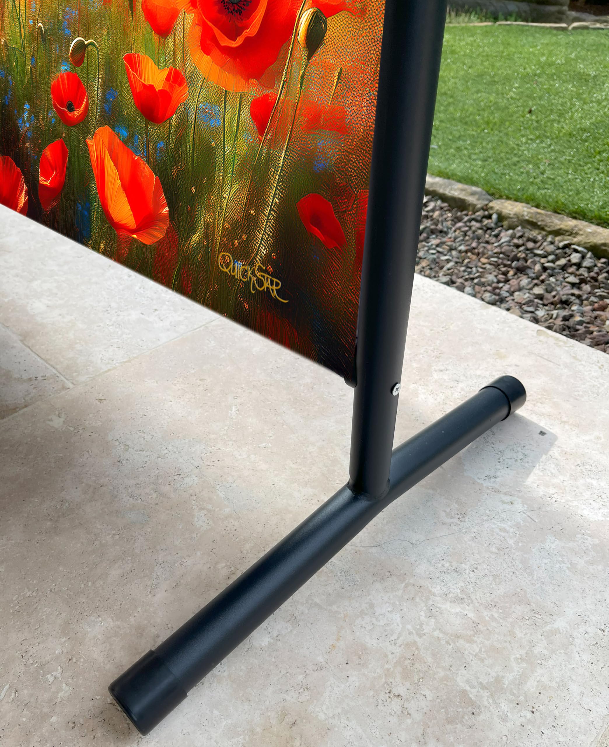Paravent 180 x 180 cm Poppy Meadow Cloison de séparation pour balcon jardin Brise-vue