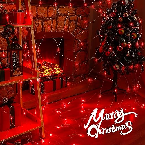Miniatura 2 de Luces de red de Navidad para exteriores, 9.8 x 6.6 pies, 192 luces LED con 8 modos de iluminación, luz conectable para Halloween, Navidad, arbustos