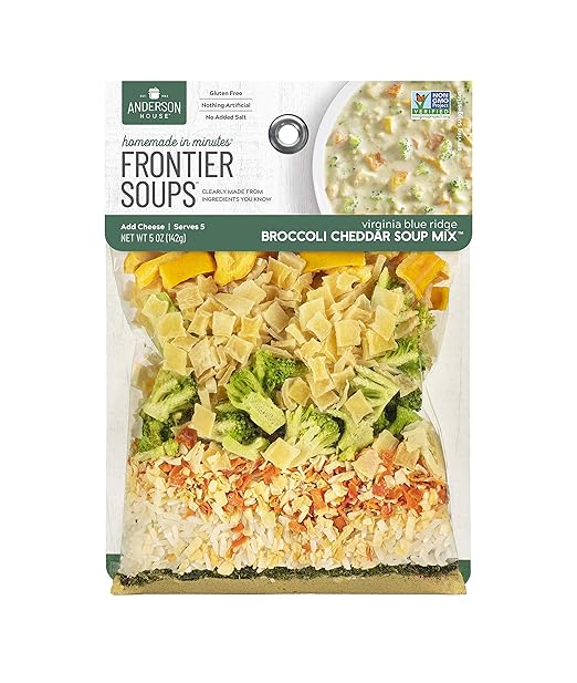 Frontier Soups Homemade In Minutes Soup Mix, Virginia Blue Ridge Broccoli Cheddar, 5 Ounce
