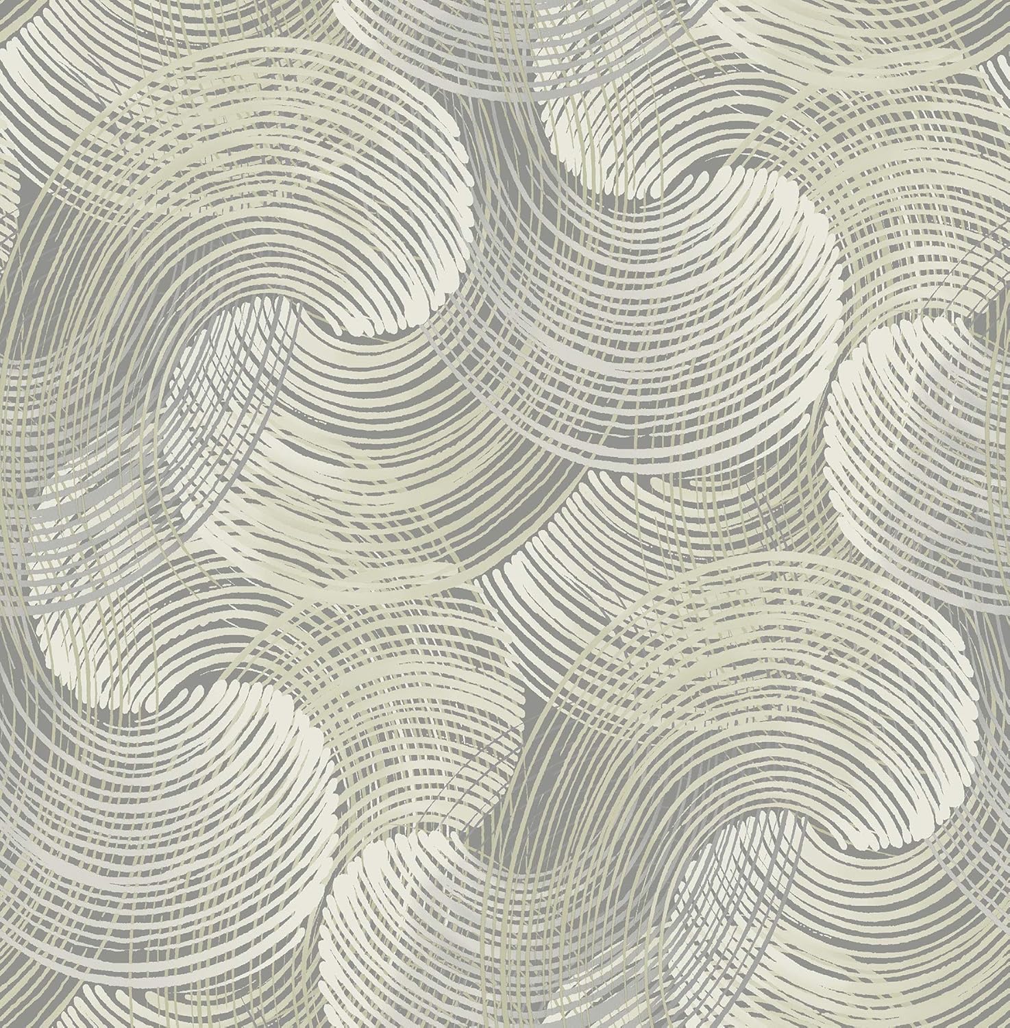 Scott Living 2964-25906 Karson Grey Swirling Geometric Wallpaper