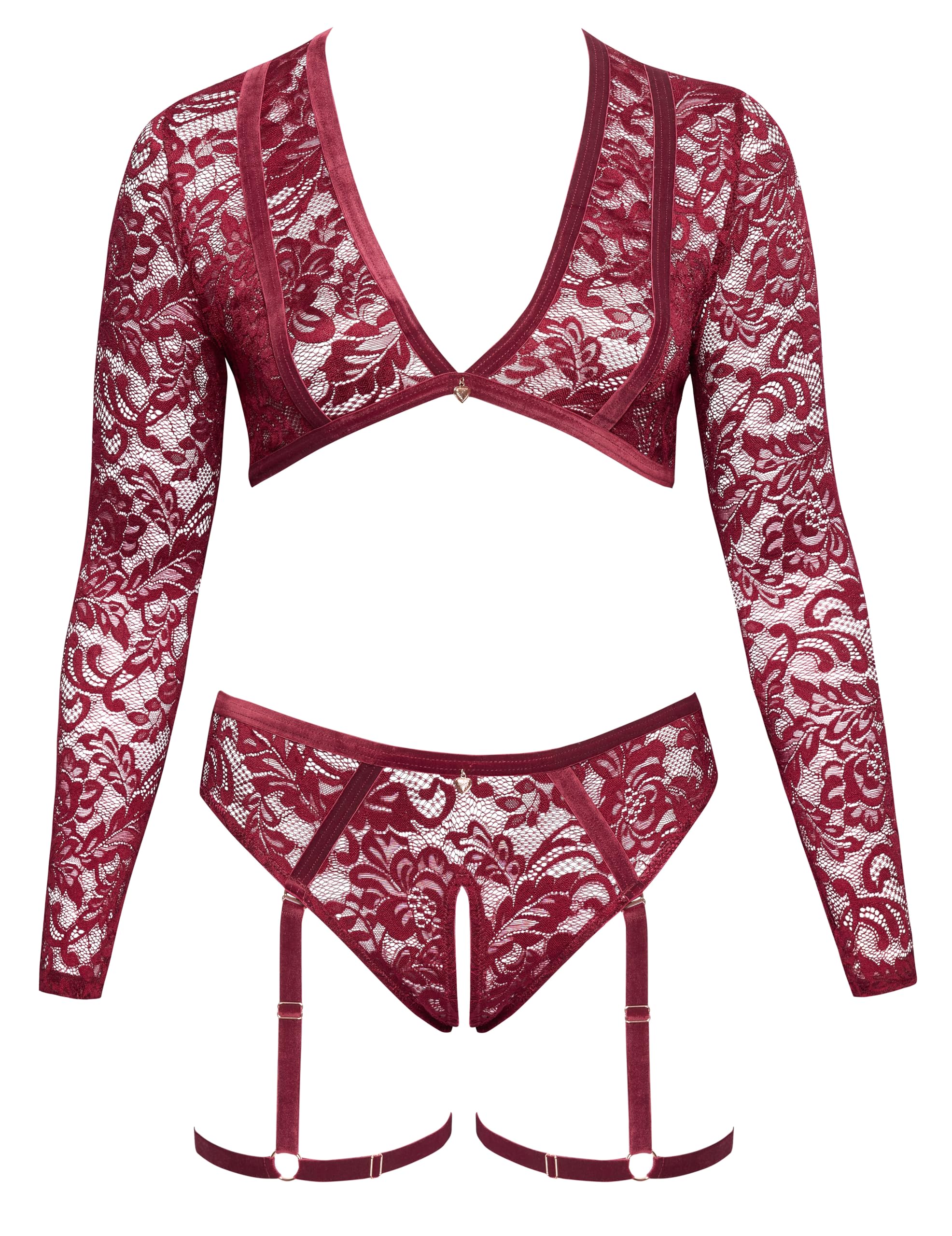 COTTELLI Women's Top And Briefs Red 2XL Underwear Set, Red, XXL, plain red