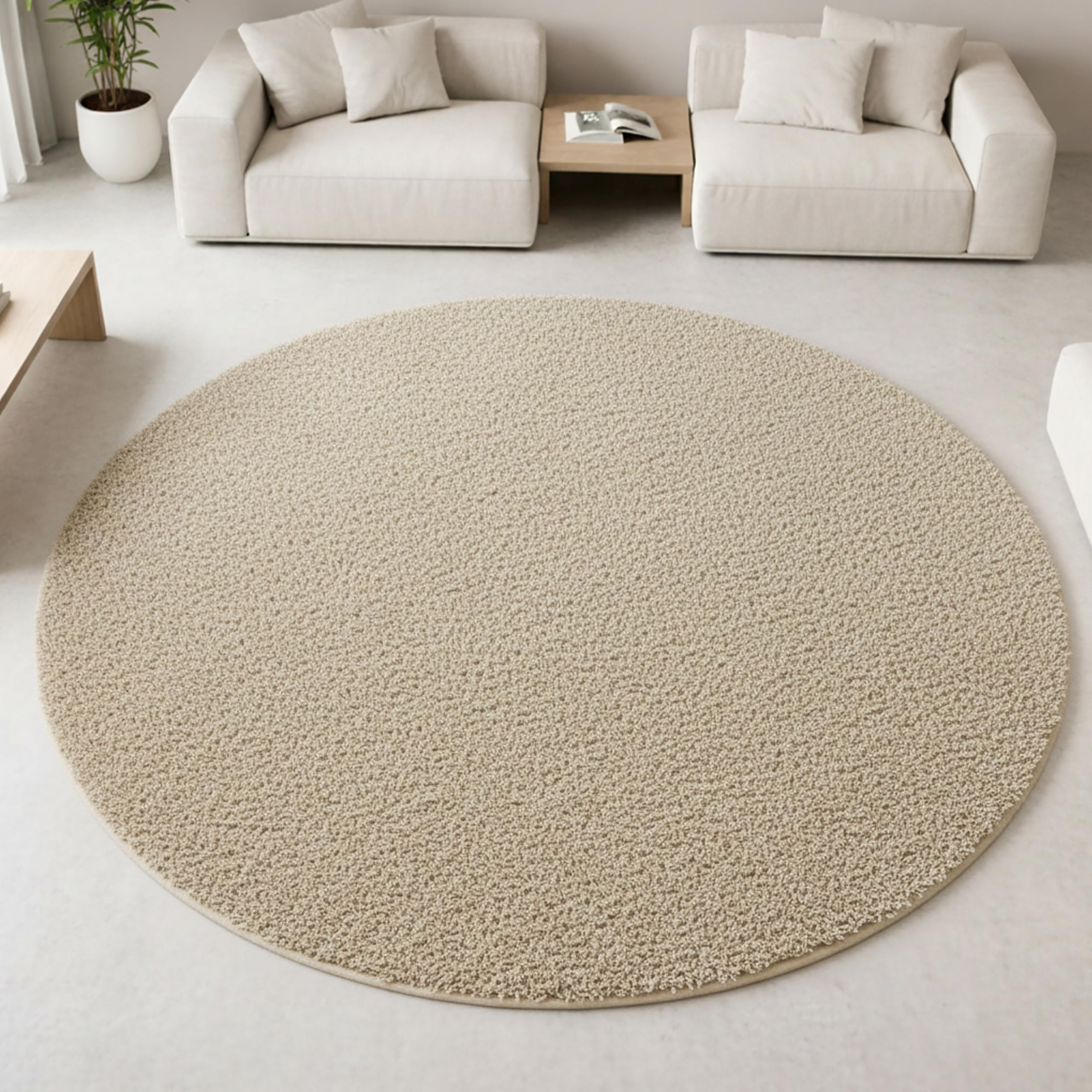 Teppich-Traum Tappeto Shaggy soffice | facile da pulire e resistente | in beige Größe 60x110 cm