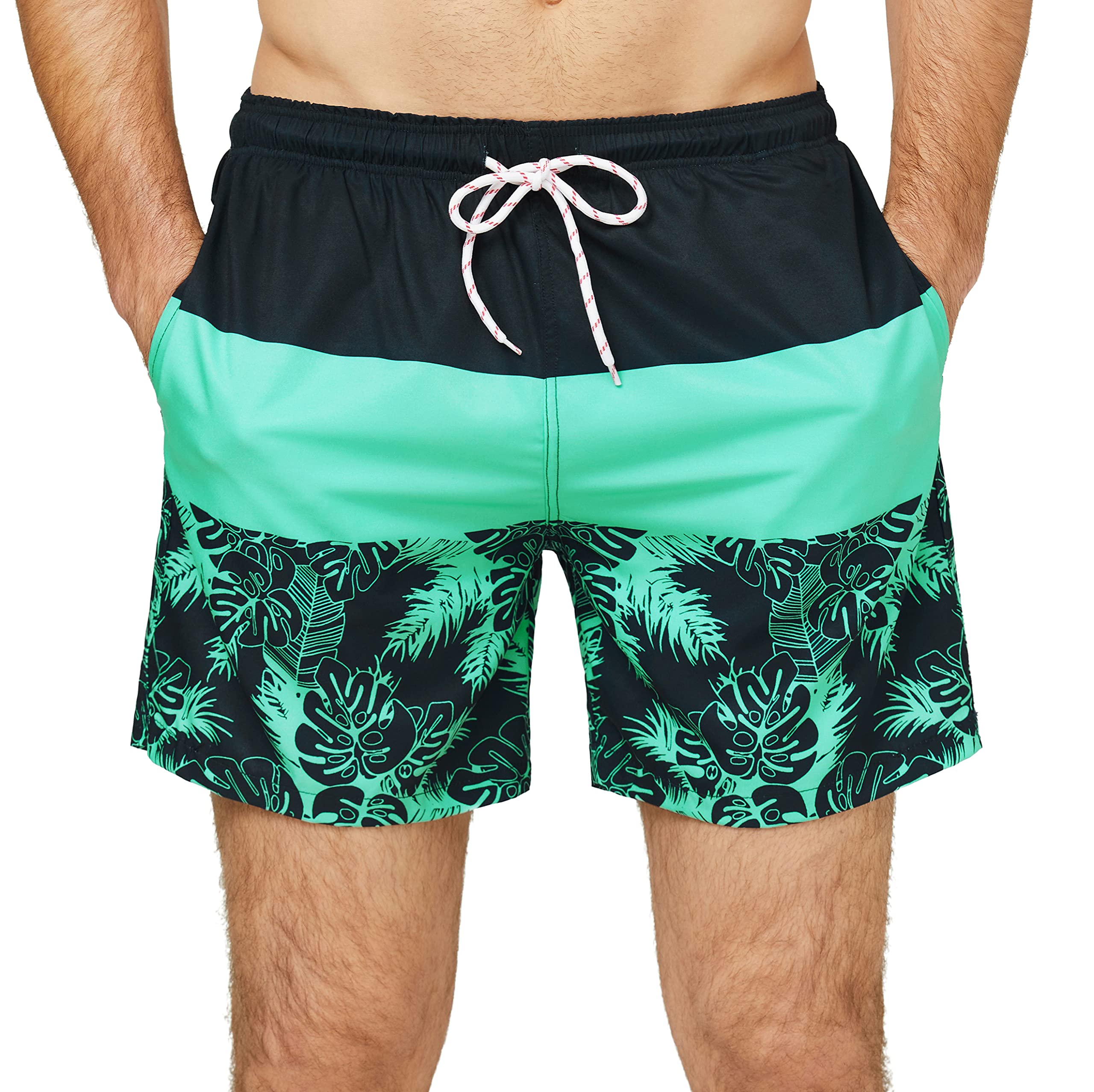 Derminpro Mens Quick Dry Swim Trunks Stretch Board Shorts with Pockets & Mesh Lining