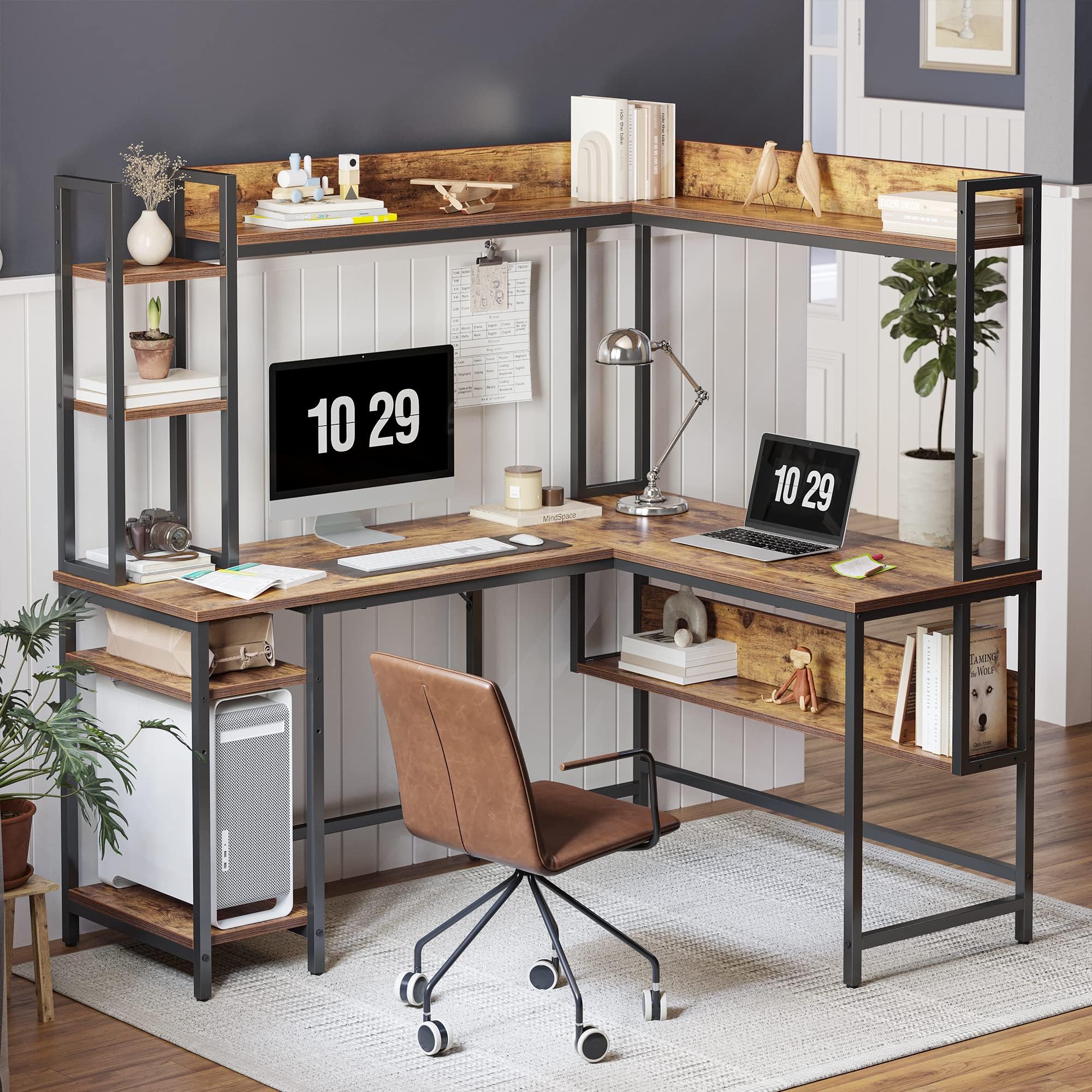 Dreamlify L Shape Computer Desk - Spacious 55 Inch Corner Desk Home - View #7