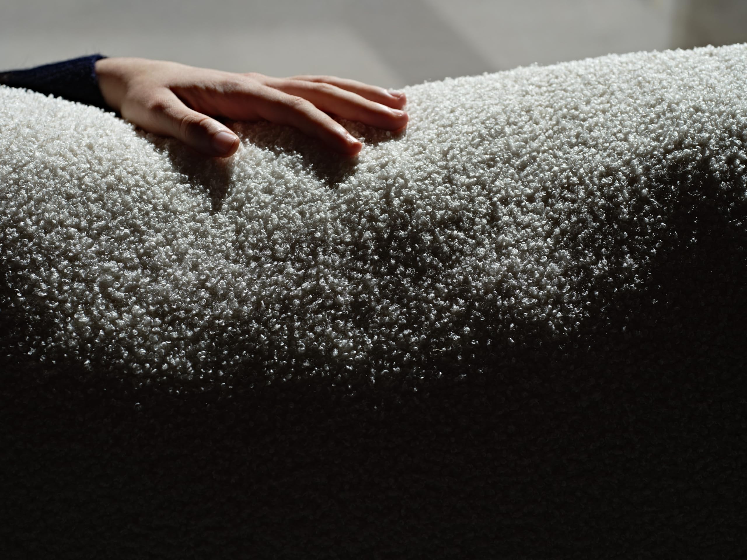 Sofá Esquinero Chaise Longue Forma L Moderno de Espuma Comprimida, con función Cama, envío Caja Sin Montaje (Borrego Beige, Chaise Longue Izquierda)