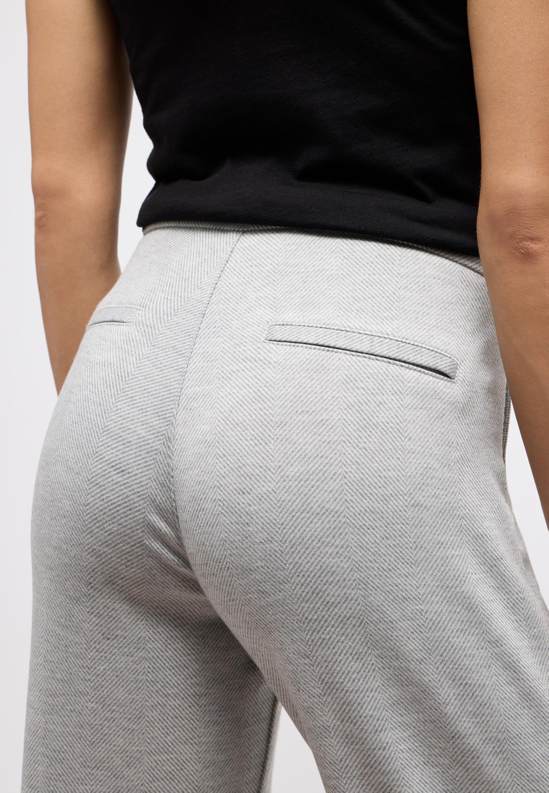 ANGELS Pantalón de pana Liz de tejido jacquard, Pantalones Anchos, gris, 38