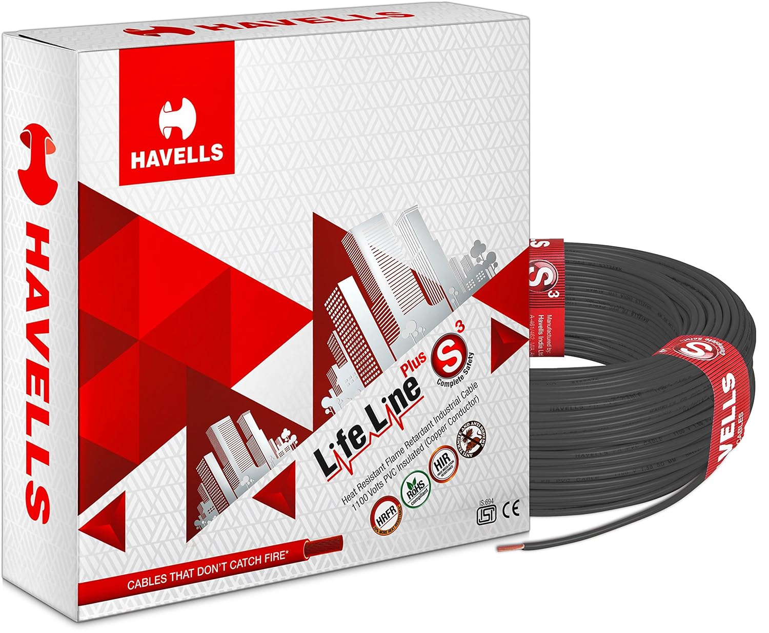 Havells Lifeline Cable Whffdnka1x75 0 75 Sq Mm Wire Black Amazon In Home Improvement Havells Lifeline Cable Whffdnka1x75 0 75 Sq Mm Wire Black Amazon In Home Improvement