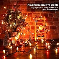 Vista 5 de BrizLabs 300 luces de Navidad rojas y blancas, mini luces conectables de 69.6 pies, con certificación UL, luces incandescentes de Navidad