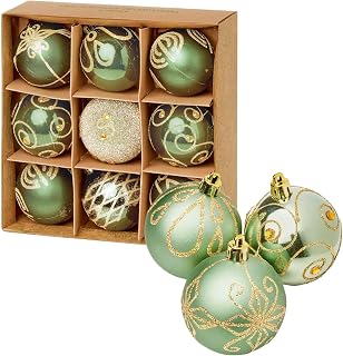 Premier - Bolas decorativas (9 x 60 mm), color verde