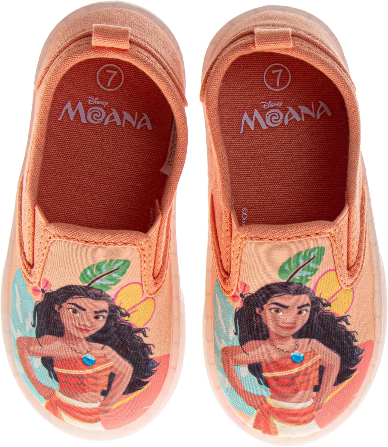 Girl Light Up Shoes Princess Stitch Minnie Moana Anna Elsa Sesame Street Lowtop Canva Shoes for Girls Kids Low top Slip-on Canvas LED Sneakers (Sizes: 7-10 Toddler / 11-12 Little Kids)