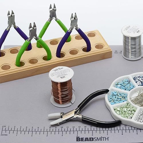 Miniatura 4 de The Beadsmith Alicates de mandíbula de nailon de doble punta plana, 5 pulgadas (5.000 in), mango de agarre cómodo de vinilo negro con resortes de