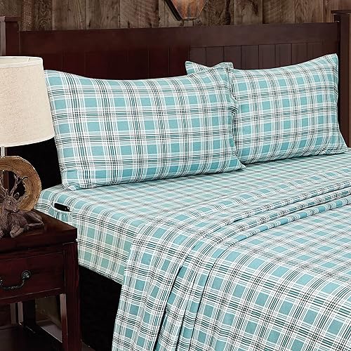 Miniatura 2 de Sleepdown Sábanas de franela 100 % algodón tamaño matrimonial, súper suaves, pesadas, doble cepillado, sábanas de franela que no hacen bolitas,