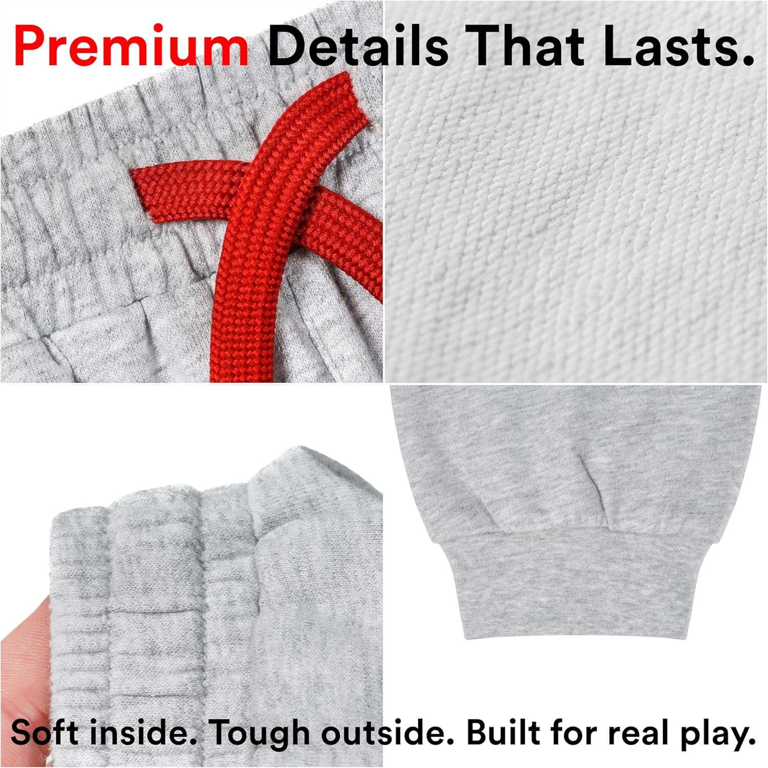 Kids Joggers w/Dual Padded Knees & Surprise Reveal - 100% GOTS Organic Cotton Toddler Pants for Boys & Girls - Image 6