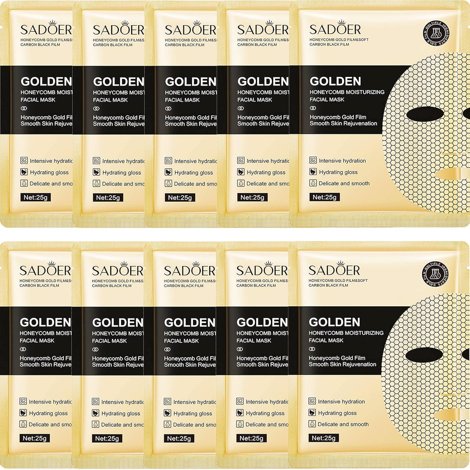 Meleell 24k Gold Face Mask Skin Care Set Facial