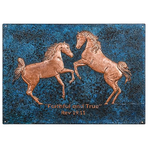 Kitchen Backsplash, Two Rearing Horses Copper Backsplash, Custom Copper Backsplash Panel, Handmade Copper Backsplash Tile, Indoor Outdoor Wall Decor