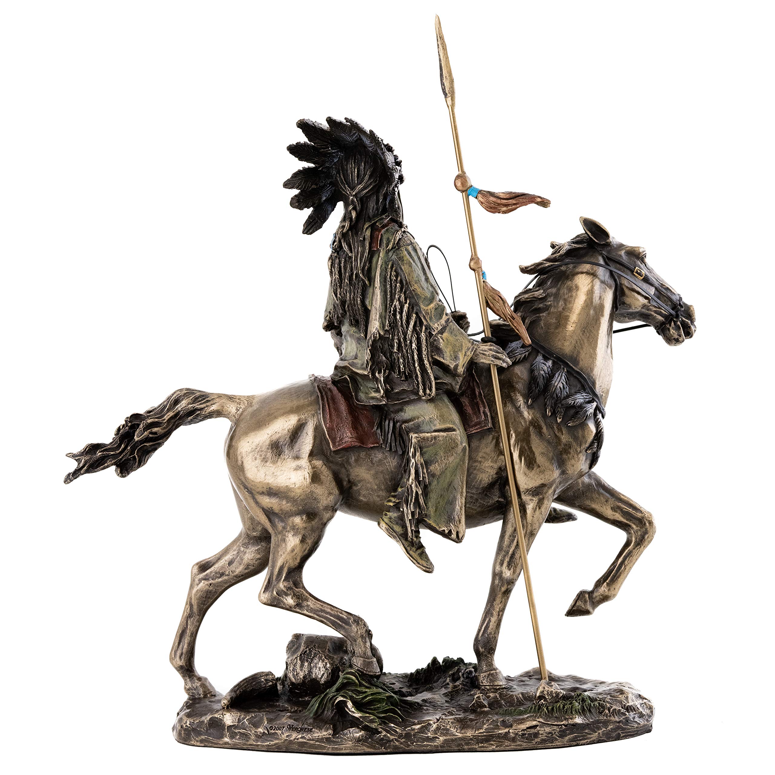 Buy Top Collection Cheyenne Indian Riding Horse Statue Native