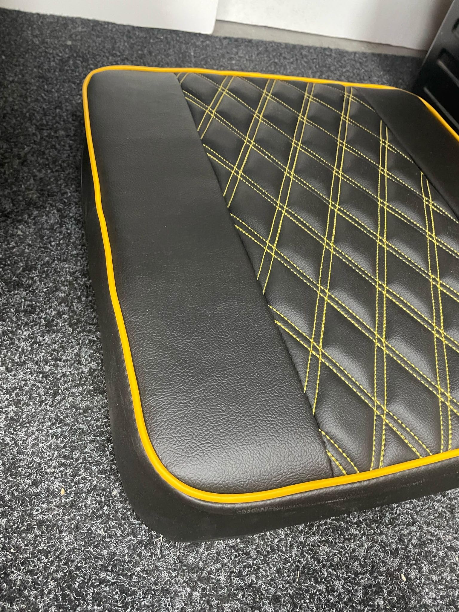 Lusso Yellow Potti Cushion For Thetford Porta Potti Box (47Cm X 50Cm) Double Diamond & Piping