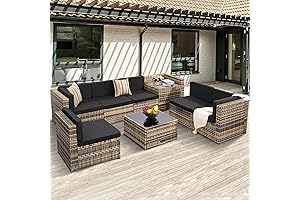 8-PIECE OUTDOOR WICKER RATTAN PATIO FURNITURE SECTIONAL SET FOR YOUR PERFECT OUTDOOR LIVING ROOM