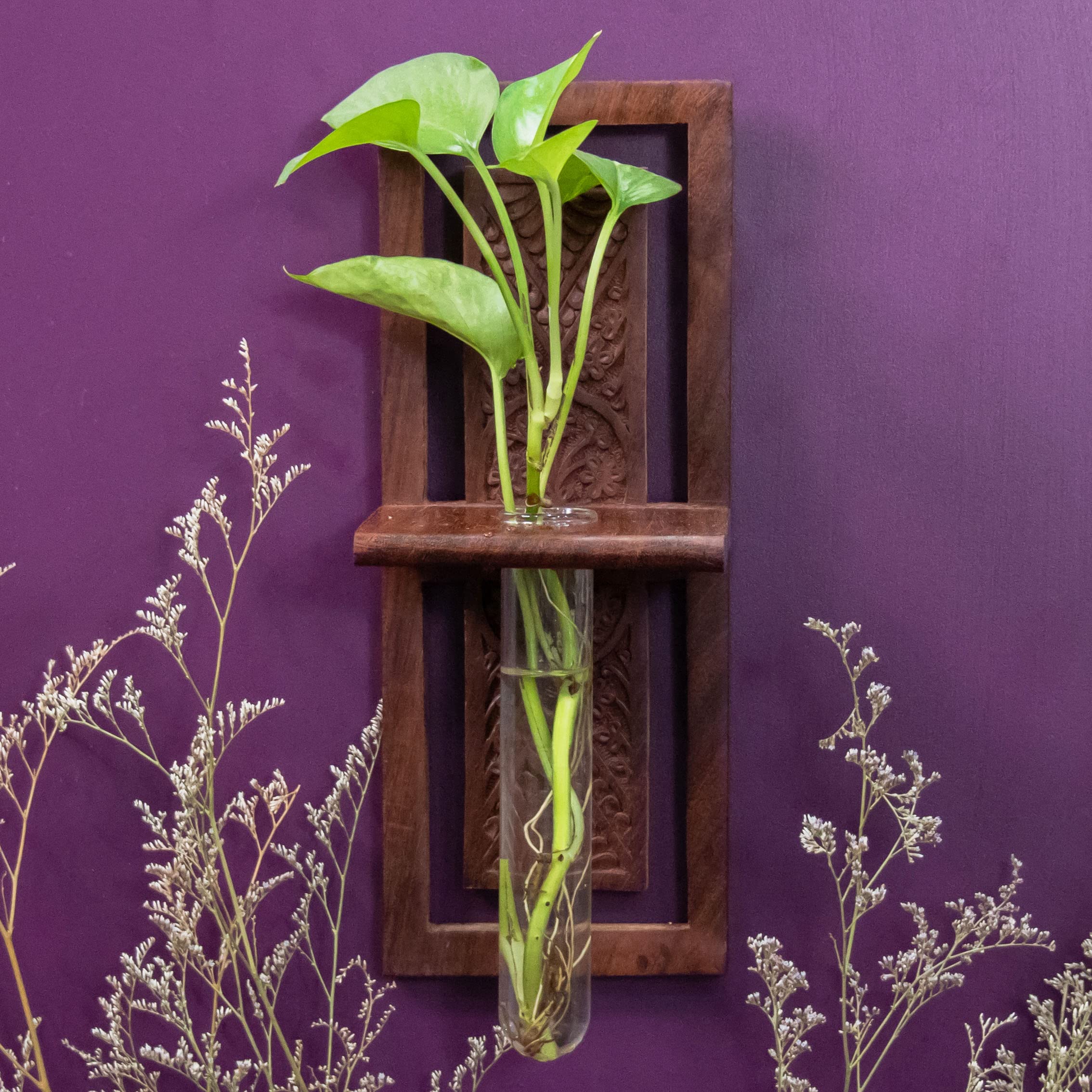 THE INDIAN ROSE Wooden Hand Crafted - Bagan - Wall Mounted Test Tube Planter (B0BMJ5BNM5) Amazon Price History, Amazon Price Tracker