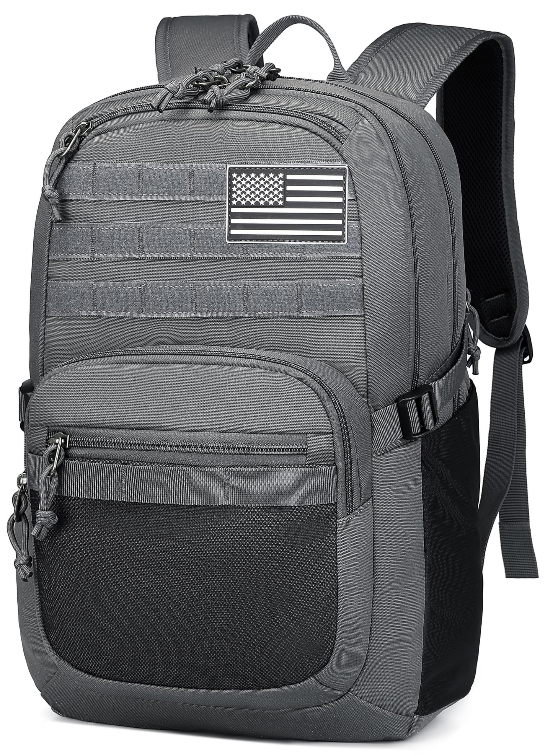 Military Tactical Backpack for Men Army 3 Days Assault Pack Bag with Molle System for Outdoor Adventures (grey, 30L)