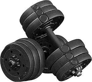 YAHEETECH Haltère Réglable de 2 KG à 40 KG de Musculation 16 Réglages en 1 Haltère à Charge
