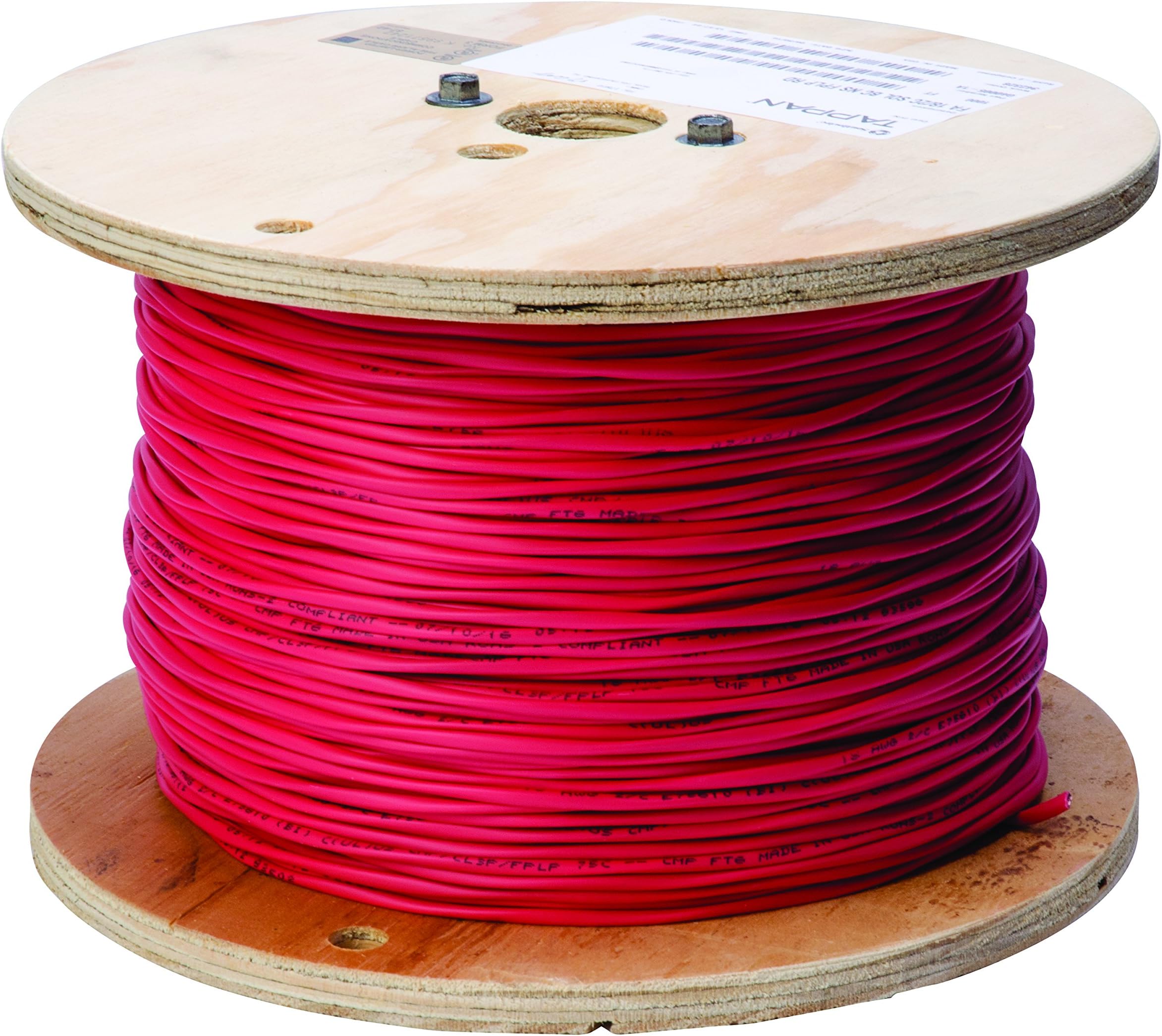 Tappan G40005-1A 18/2 FPLP Plenum Rated Unshielded Fire Alarm Cable, 1000', Red