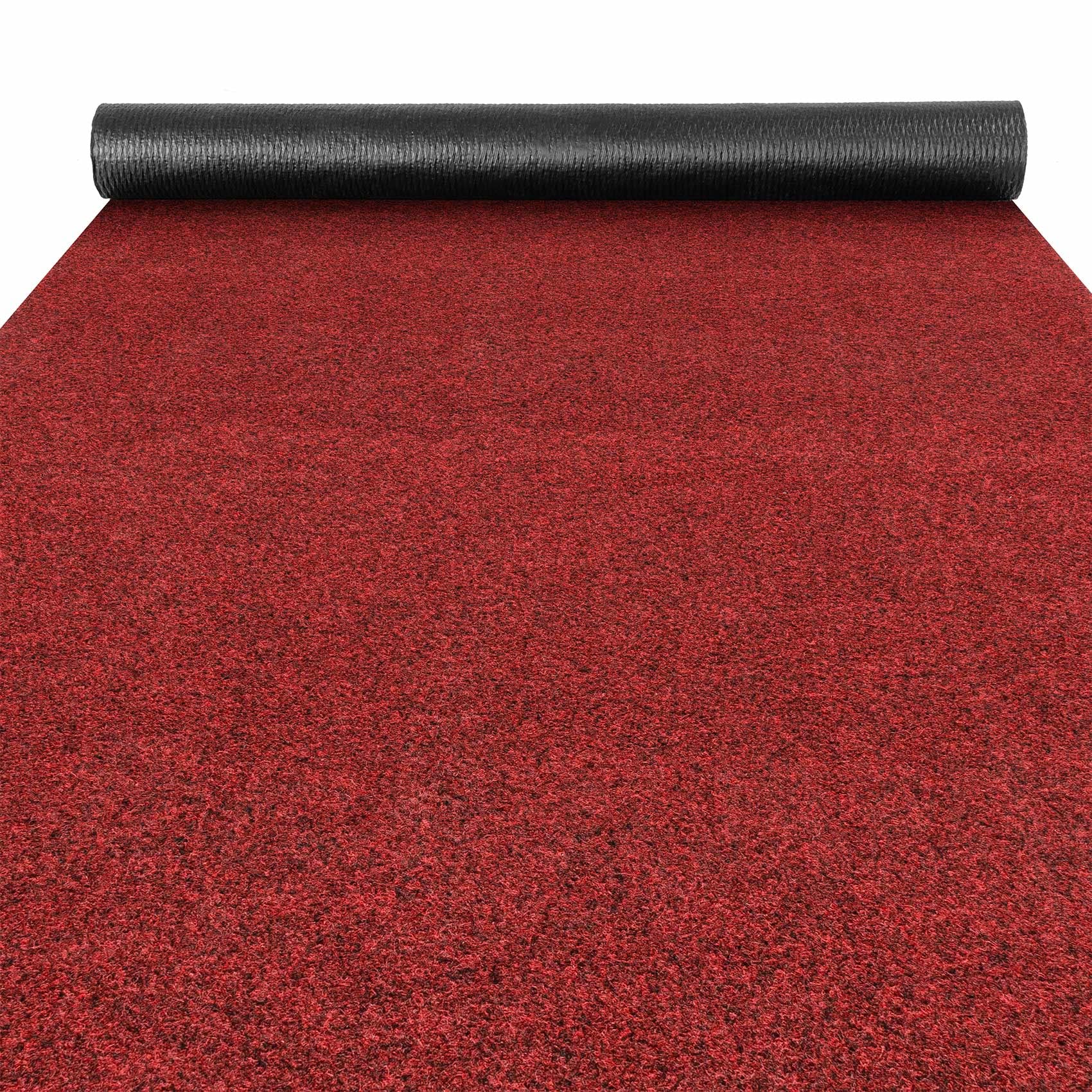 ANRO Poet Tapis de sol, paillasson, anti-salissures, pour l’intérieur et l’extérieur, convient au couloir, hall d’entrée, rouge, 100 x 1000 cm (10 m)