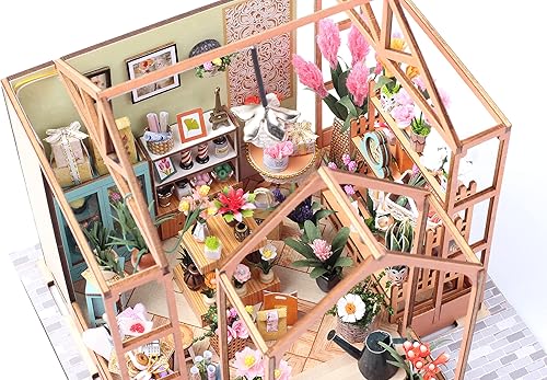 Miniatura 5 de Flever Kit de casa de muñecas en miniatura, habitación creativa con muebles para regalo romántico de San Valentín (invernadero de Jenny)