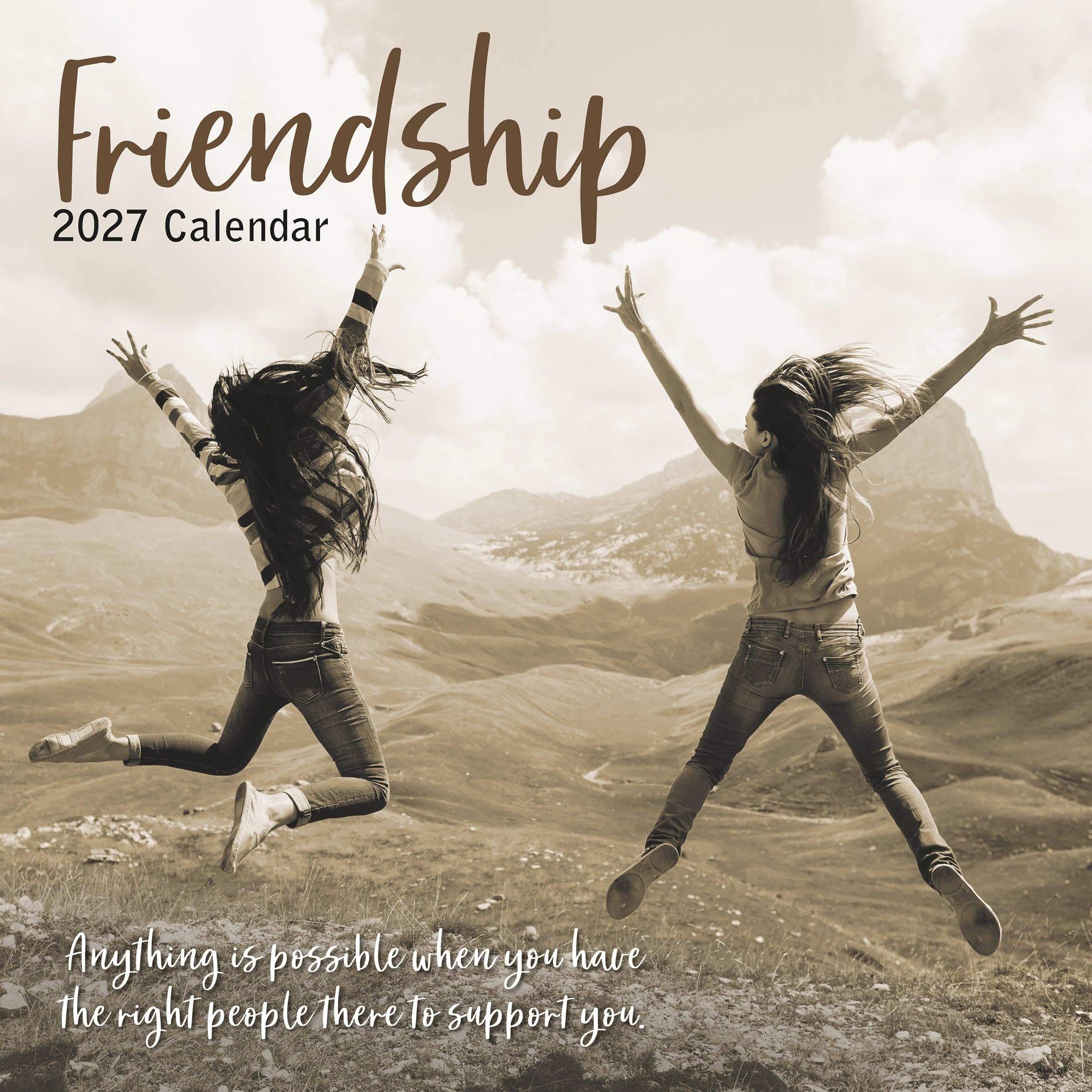 TGSC | Friendship 2026-2027 Calendar, 16-Month Square Wall Calendar (Sept 2026-Dec 2027), UK Planner with Inspirational Quotes, Home or Office Organiser | 30 x 30 cm