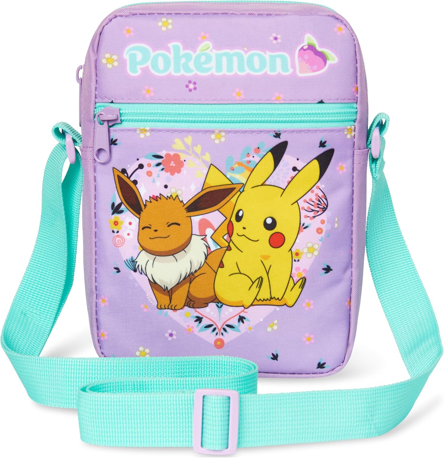 Pokemon Crossbody Bag for Kids, Small Shoulder Bag for Travel, Pikachu Gengar Eevee, Anime Gifts for Girls