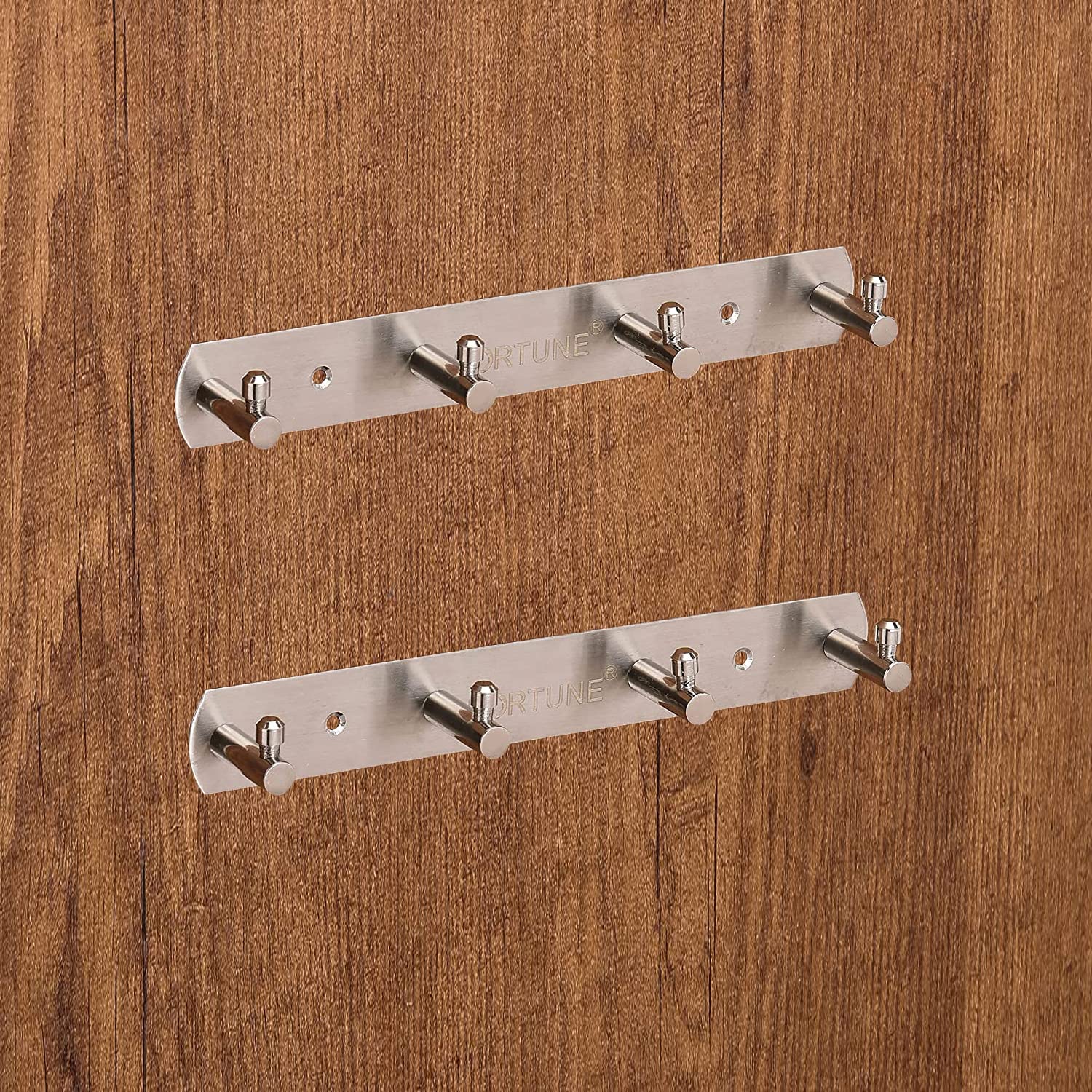 FORTUNE Premium Hook Plate/Hook Patti Stainless Steel Coat Bath Towel Hook Hanger Rail Bar - (2, 4 Hooks) (B06Y63MP18) Amazon Price History, Amazon Price Tracker