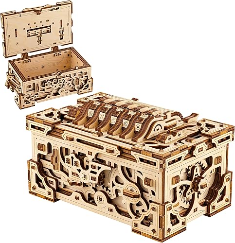 Wood Trick Enigma - Caja de rompecabezas de madera 3D para adultos para construir, proyectos de ingeniería, kits de modelos mecánicos para adultos,