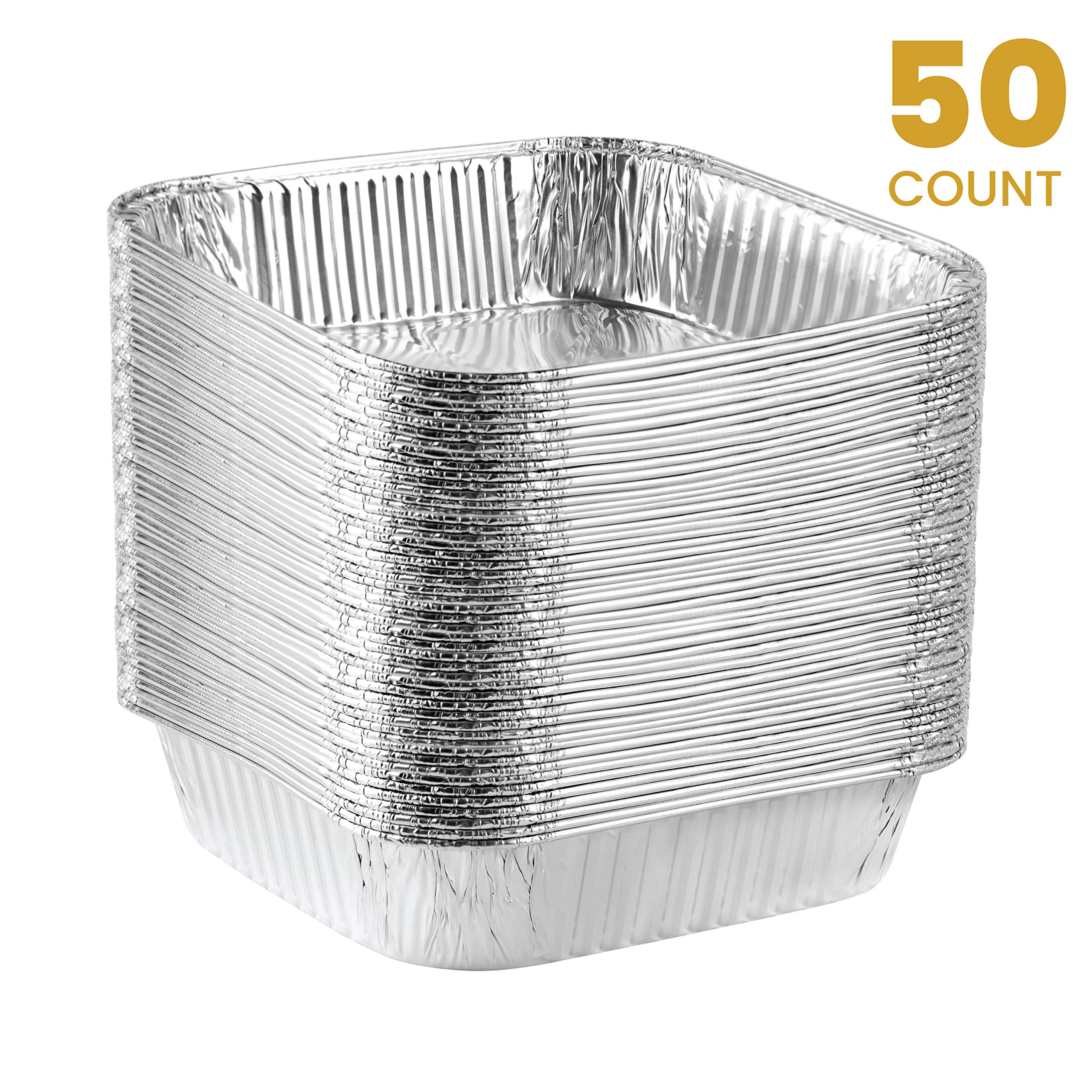 Plasticpro - Molde de aluminio desechable, cuadrado, para hornear tartas, brownies, pan, pan de carne, lasaña, pan casero