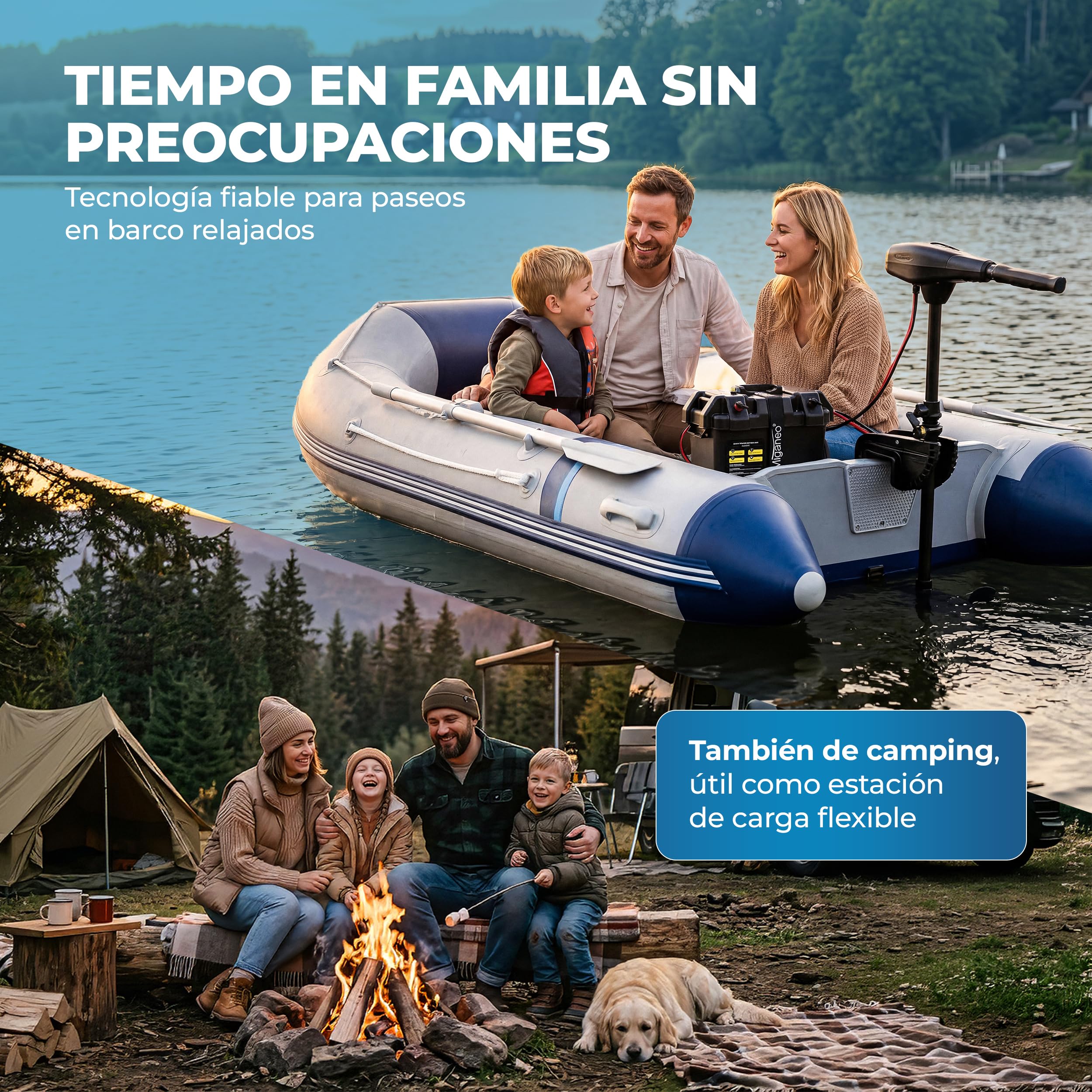 Miganeo Caja batería para barco motor eléctrico motor manguera barco fueraborda