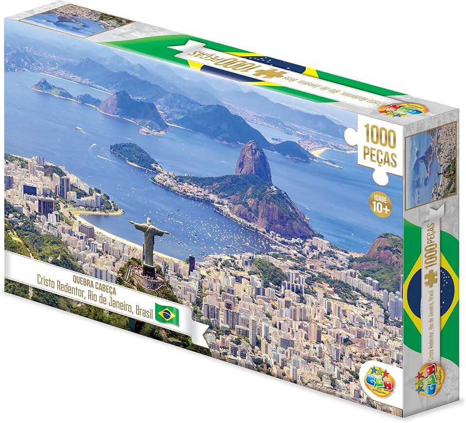 GGB Plast Quebra-Cabeça Cristo Redentor Rio de Janeiro Brasil 1000 Peças