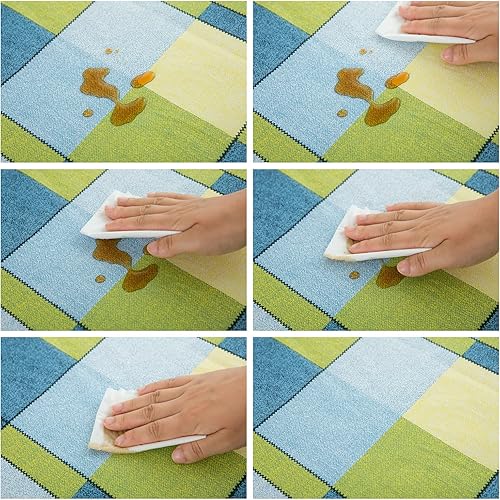 Miniatura 4 de Pioggia Mantel de Vinilo con Respaldo de Franela Impermeable Resistente al Aceite Mantel de PVC Resistente a las Manchas Limpiable Fácil Cuidado