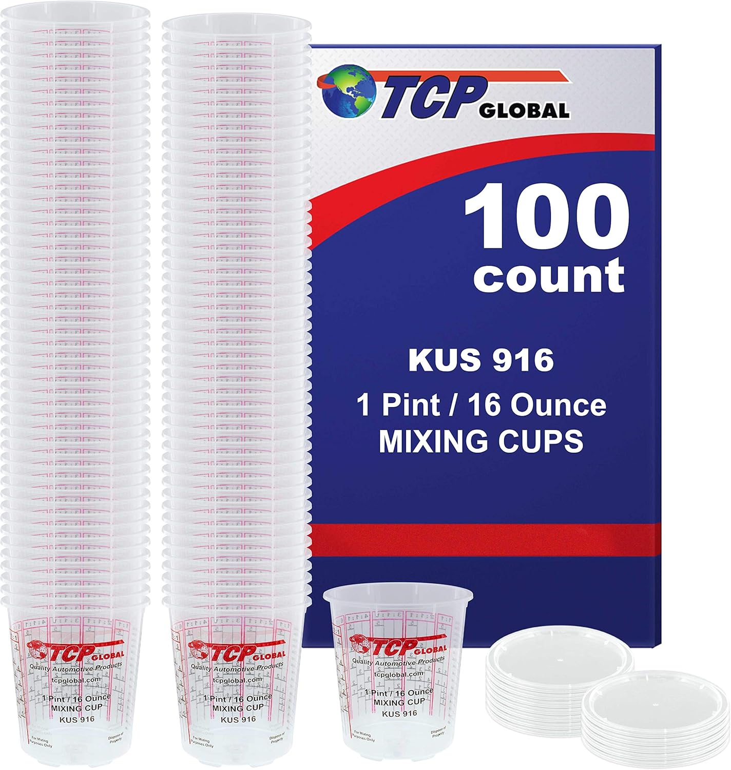 (Full Case of 100 Each Pint (16oz) Paint Mixing Cups) by
