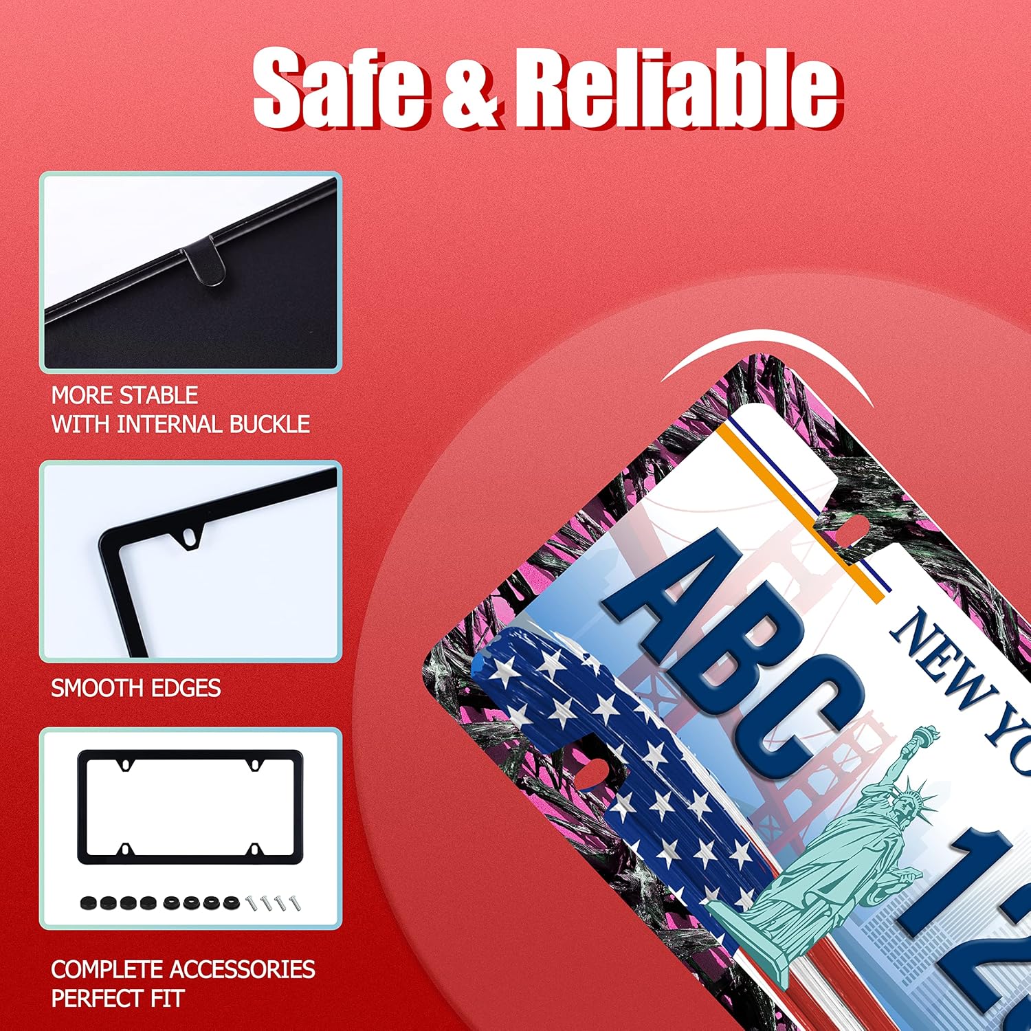 Pink Camo License Plate Frame Camouflage License Plate Holder 4 Holes image 5