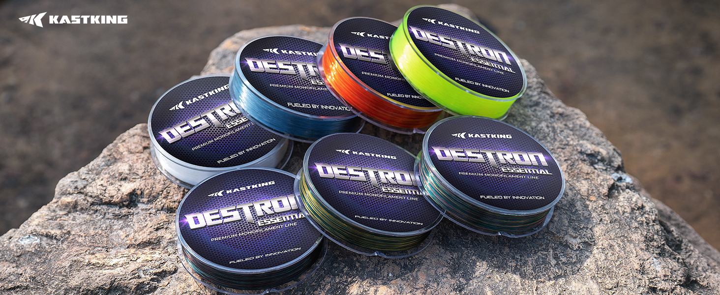 monofilament or braided fishing line KastKing Destron Essential Mono Line, 4LB, 300Yds, Bluebird superior abrasion resistance BFCM2024_15 MVP Flippin' Jig Series BRAID - 300 yards:Jerry Brown 40lb white