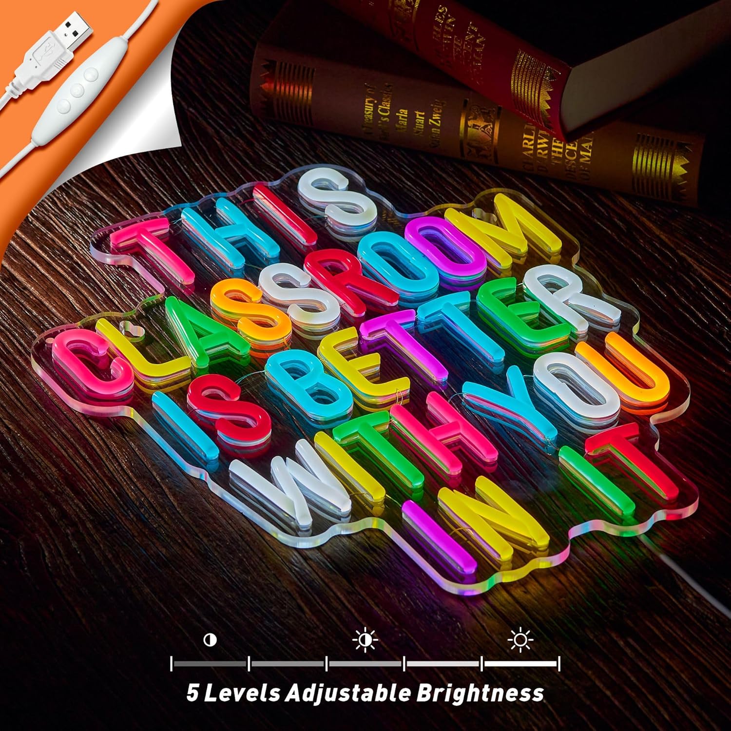 This Classroom Is Better With You In It Neon Sign Positive Affirmation LED Light for School Classroom Decor Welcome Back To School Sign Multicolored Gift for Teacher (16.5 X 12.6 inch) - Image 4