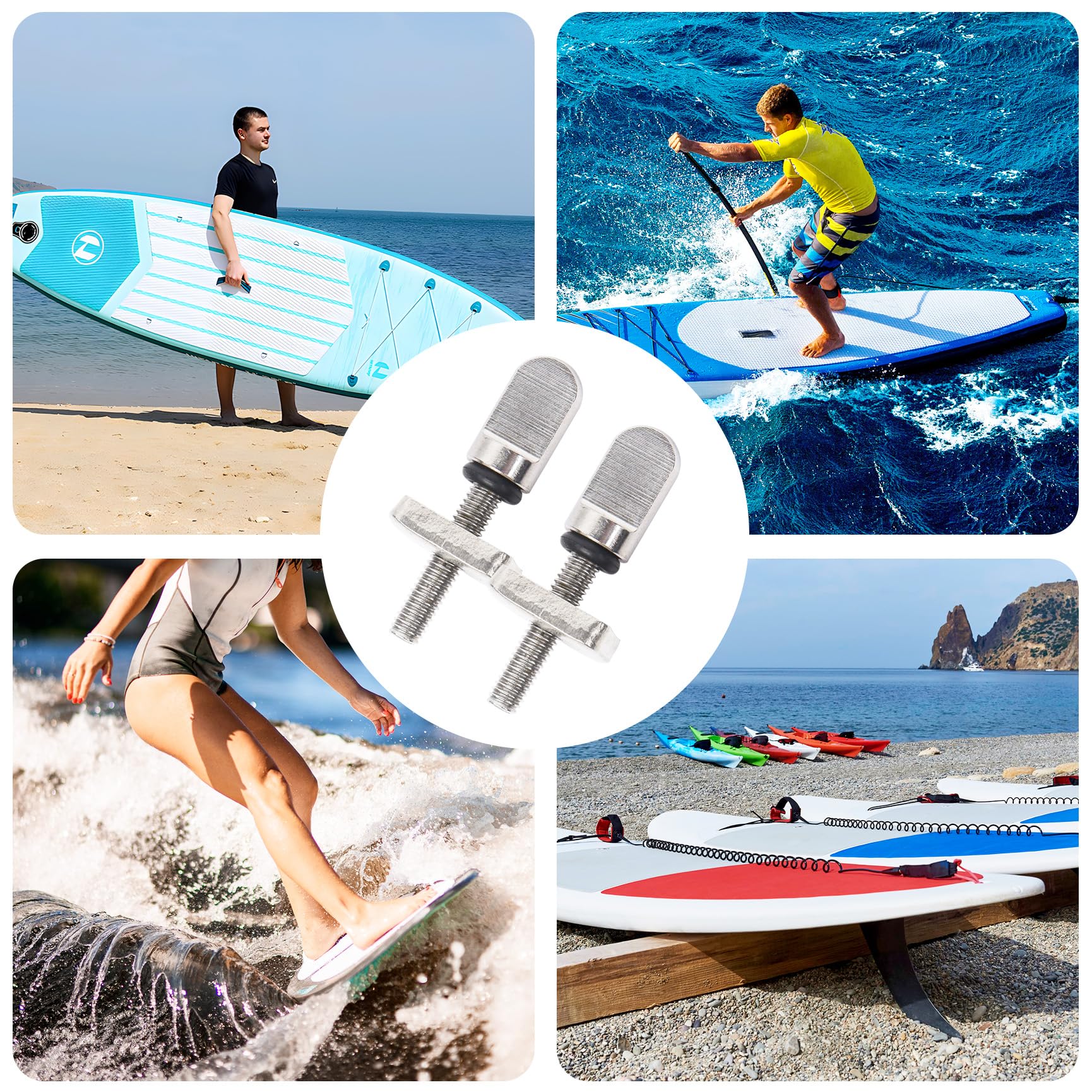 6 Stück Surfboard Schraube,SUP Surfbrett Finne Schraube Edelstahl SUP Finnenschraube Universal Flossenschrauben Surfbrettzubehör für SUP,Single Finne,Longboard,Paddle Board