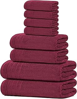 Tens Towels Pack of 8 Towels Set, 2 Extra Large Bath, 2 Hand, 4 Washclot...