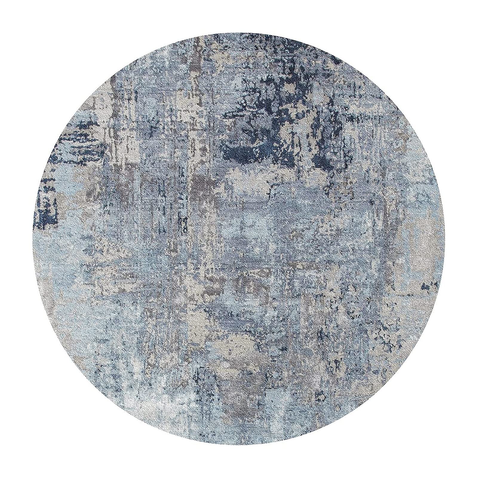 ZZBBZZ-YJ Nordic Round Area Rugs Gray Blue Circular Carpet for Living Room Bedroom Bedside Rugs Home Floor Decor Mat - 80cm 100cm 120cm 140cm 160cm 180cm 200cm (Size : Diameter 180cm/5.9ft)