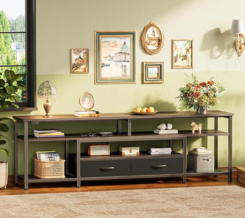 Huuger 63 Inch LED TV Stand with Power Outlets for 65 70 Inch TV image 7