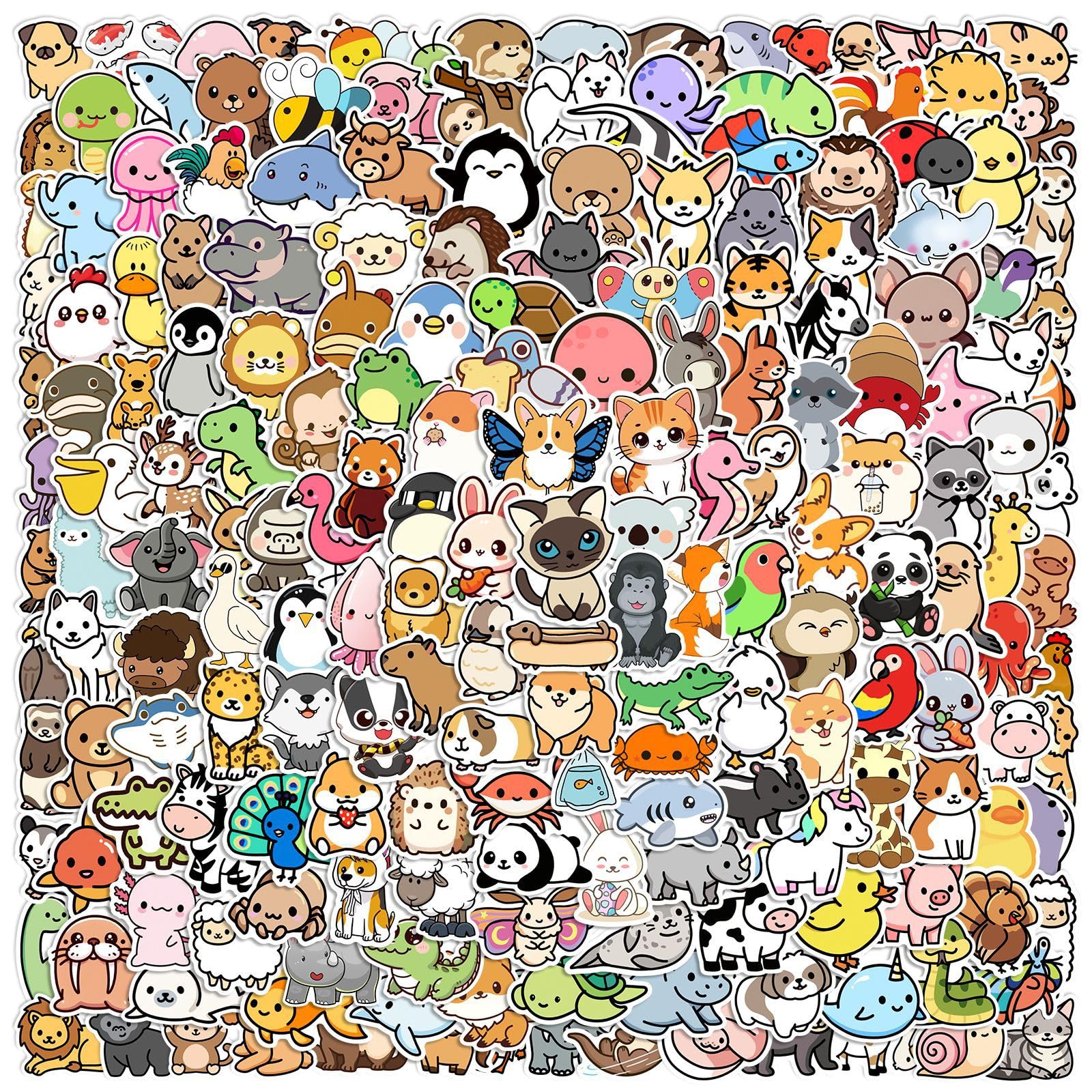 HNTR® Animal Stickers | 200 Cute Animal Stickers | Giant Cute Sticker Pack for Scrapbook, Laptop & Books