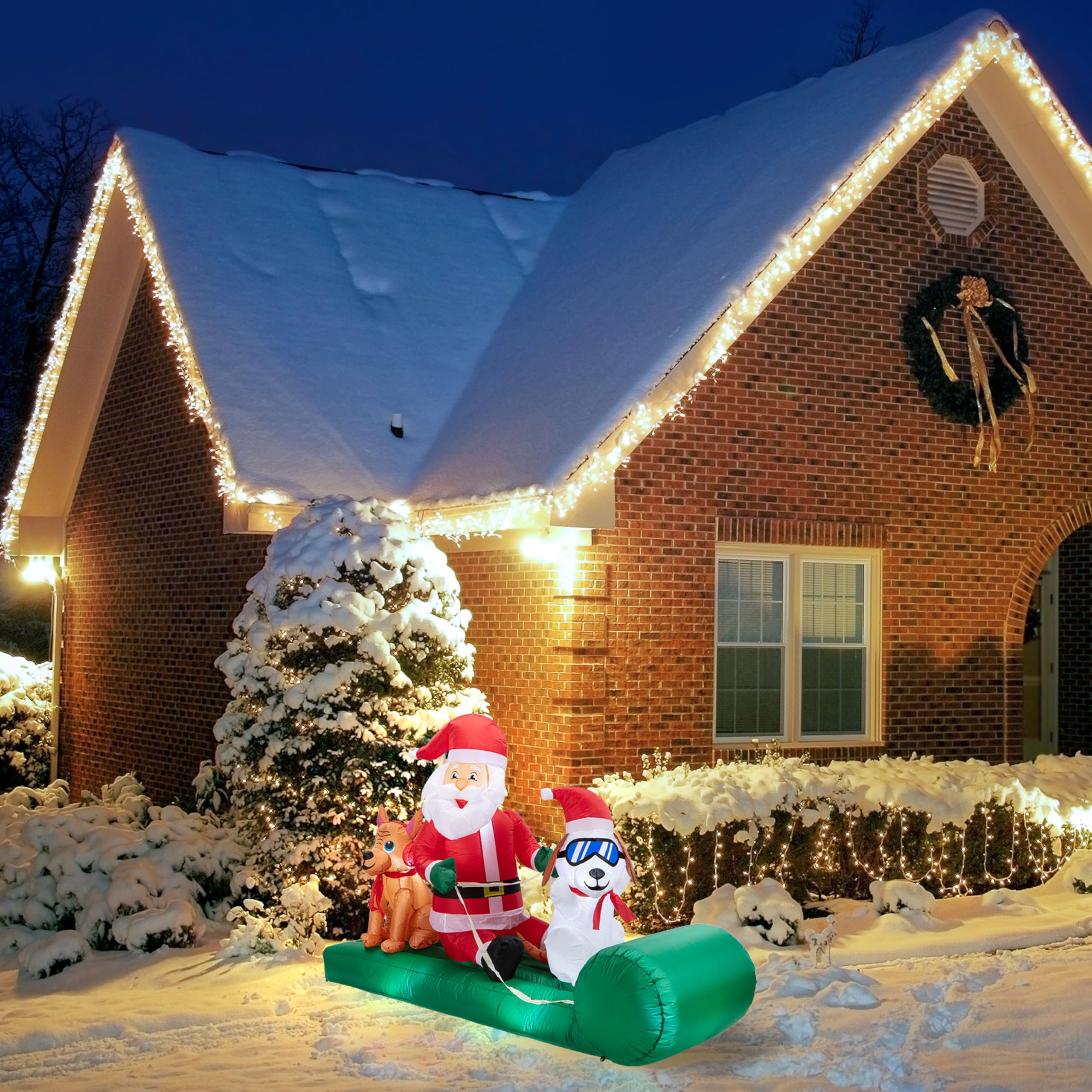 Mr. Christmas Traîneau gonflable d'extérieur 2,4 m - Père Noël
