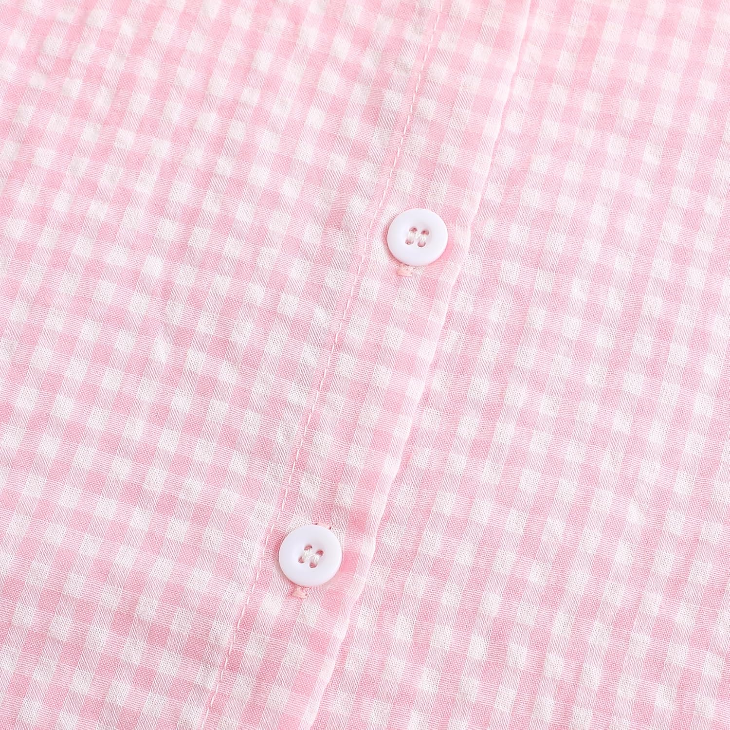 Girls Sleeveless Button Down Shirt Plaid Crop Tank Tops Summer Tie Knot Ruffle Sleeve Shirts Blouses - Image 5