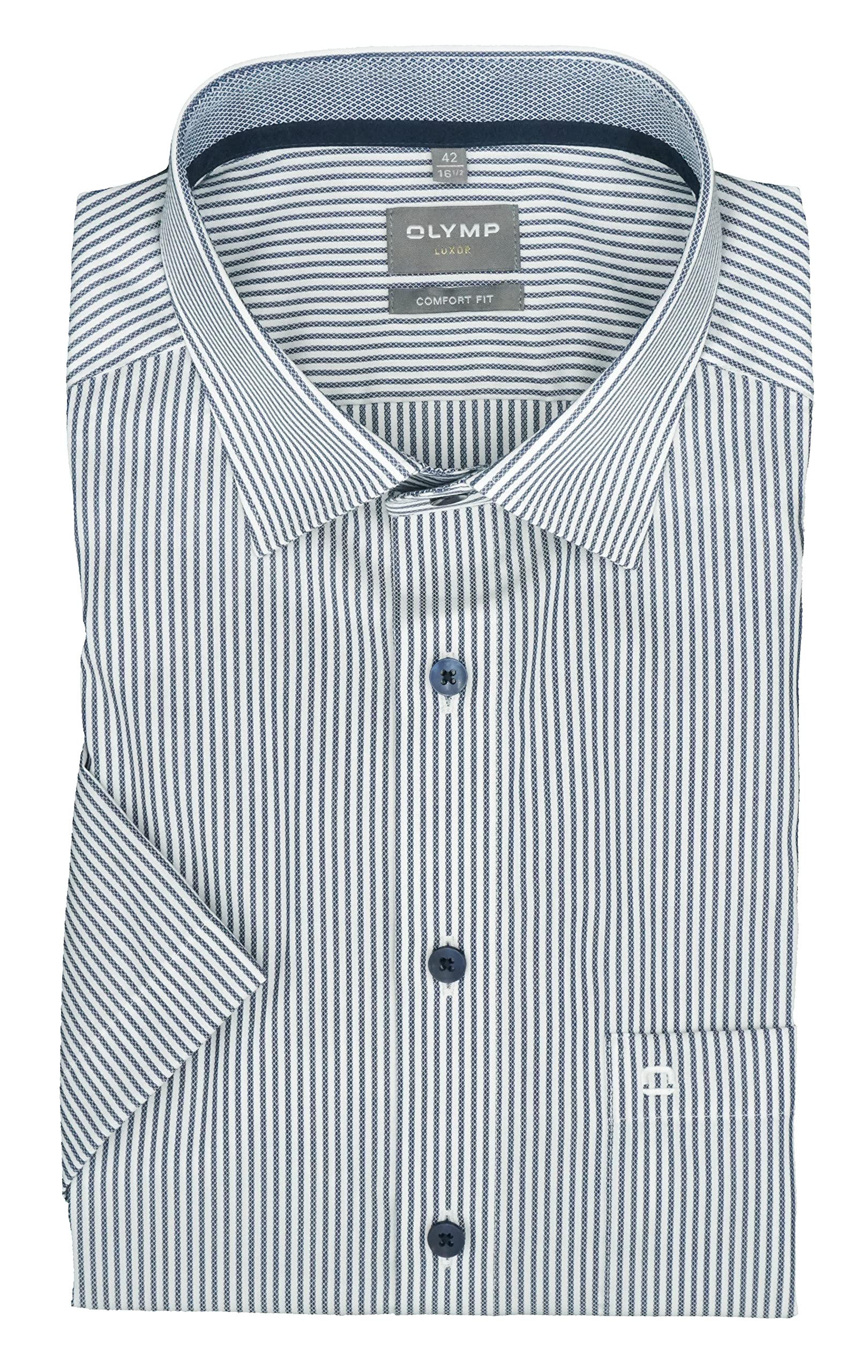 OlympMen's Shirt | Comfort Fit | Short Sleeve 12 cm | Under Button-Down Collar | 100% Cotton